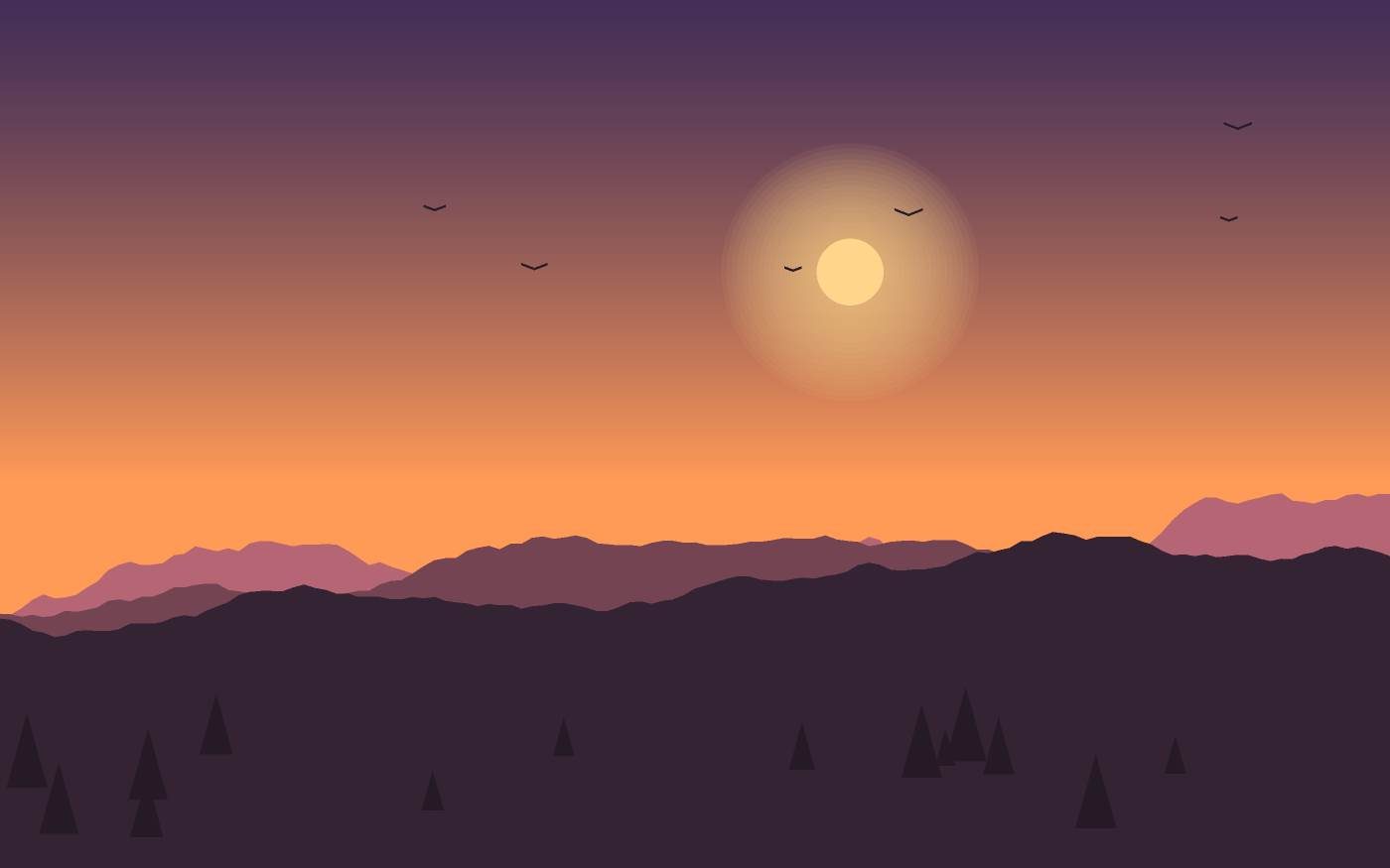 Ilustração de uma paisagem