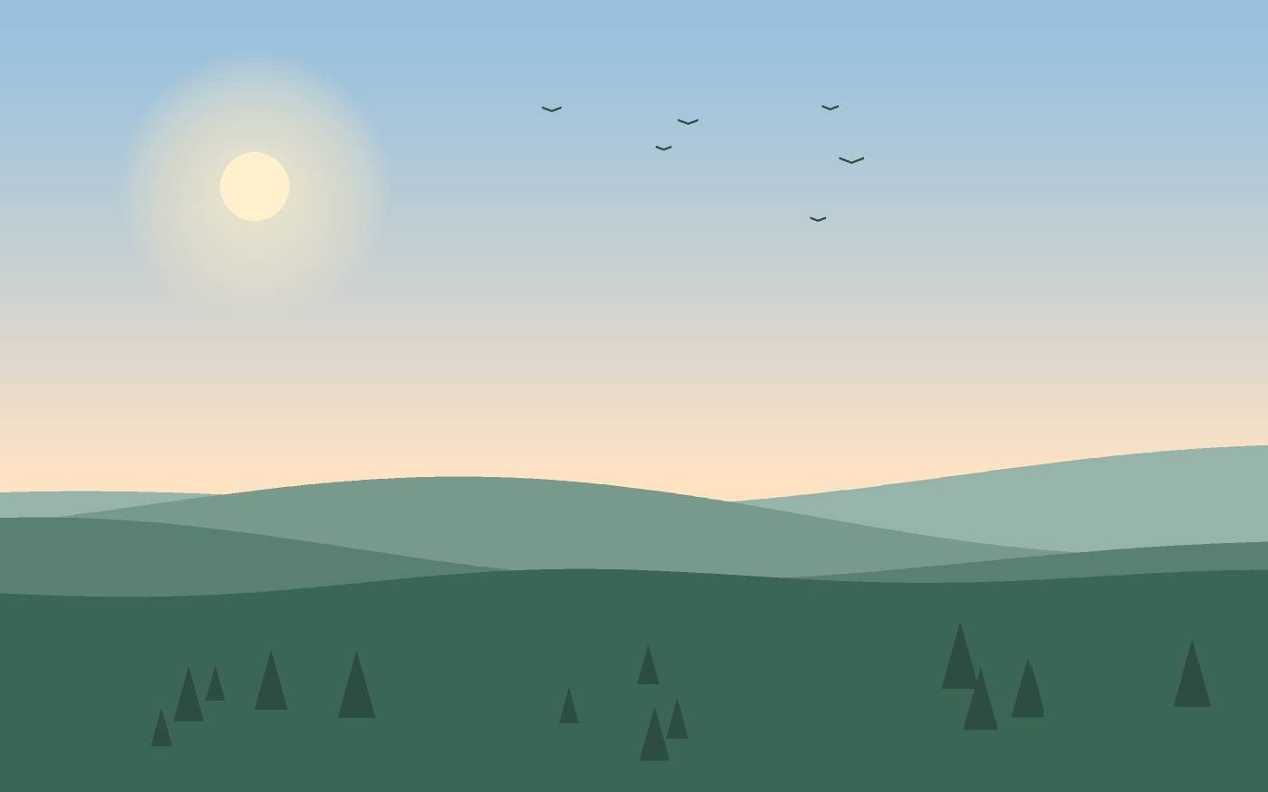 Ilustração de uma paisagem