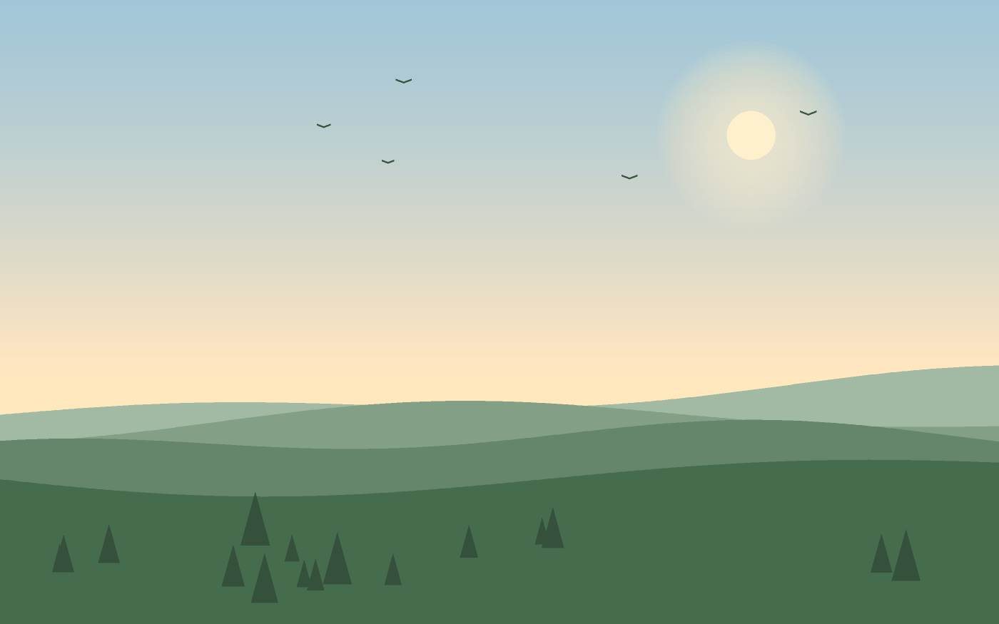 Ilustração de uma paisagem