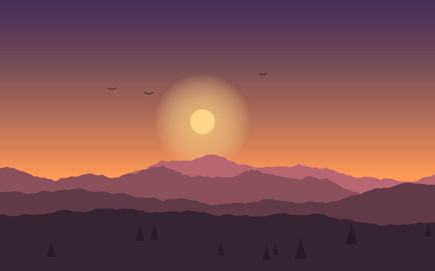 Ilustração de uma paisagem
